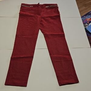 Stretchy Mango Red and Black Checkered Pants